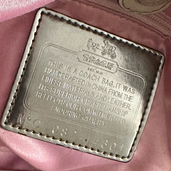 Coach Madison Croc 2010” Embossed Leather Satchel With Crossbody Strap In Grey - Picture 12 of 15